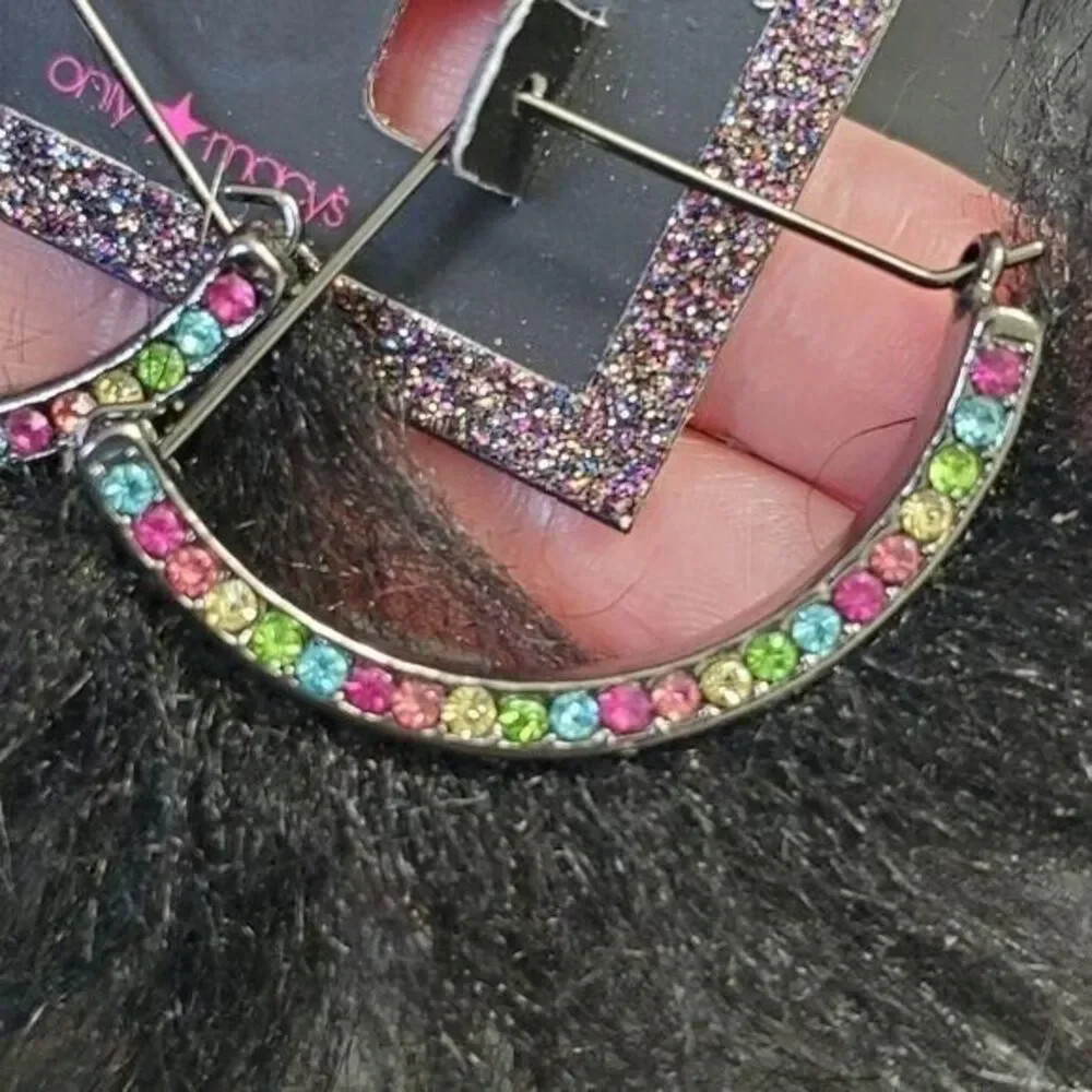 Betsey Johnson Trolls black fuzzy earrings